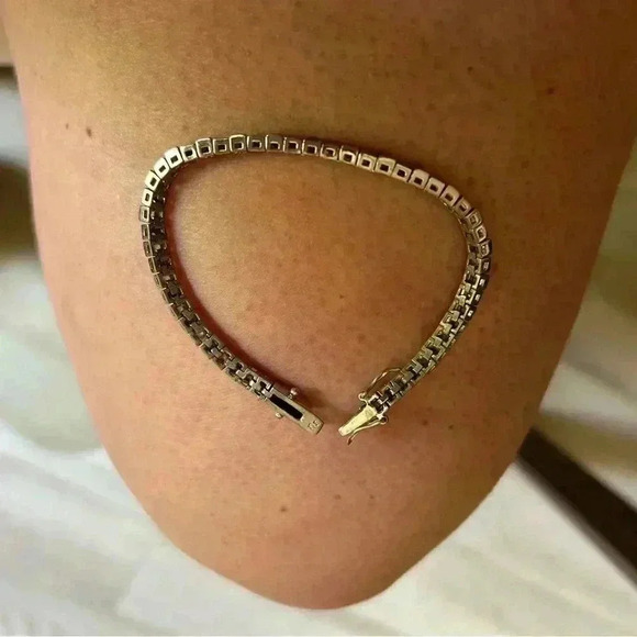COPY - 4/$100 STERLING silver diamond  stamped vintage chain link bracelet - Picture 5 of 6